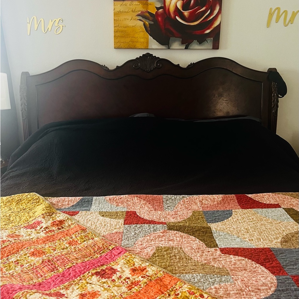 Custom reversible California King quilt